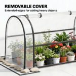 Raised Garden Bed with Flip-Up Greenhouse Cover, Metal Elevated Garden Bed with Legs and Drainage Hole, Black - Image 5