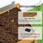 Raised Garden Bed with PE Greenhouse Cover Outdoor Planter Box for Herbs and Vegetables, 48 x 22 x 46 inch, Sand - Image 5