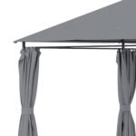 10' x 13' Outdoor Patio Gazebo, Canopy Shelter with 6 Removable Sidewalls & Steel Frame for Garden, Lawn, Backyard & Deck, Gray - Image 8