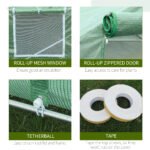 20' x 10' x 7' Walk-in Tunnel Greenhouse with Zippered Mesh Door and 8 Mesh Windows, Gardening Plant Hot House with Galvanized Steel Hoops, Green - Image 6
