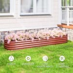7.9' x 2' x 1' Galvanized Raised Garden Bed Kit, Metal Planter Box with Safety Edging, Brown - Image 7