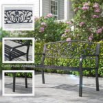 50" Blossoming Pattern Garden Decorative Patio Park Bench with Beautiful Floral Design & Relaxing Comfortable Build - Image 5