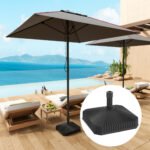 Square Patio Umbrella Base Holder, Heavy Duty Outdoor Umbrella Stand Base, Filled Up to 42lbs with Sand or 33lbs with Water for Garden, Poolside - Image 2