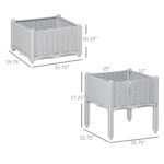 2-Piece Raised Garden Bed with Legs, Self-Watering Planter Box Raised Bed to Grow Flowers, Herbs & Vegetables, Gray - Image 3