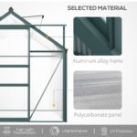 6' x 10' Greenhouse for Outdoors, Polycarbonate Greenhouse with Rain Gutter and Roof Vent, Aluminum Walk-in Green Houses for Outside for Patio Backyard Garden, Dark Green - Image 5