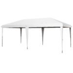 10' x 19.2' Outdoor Gazebo Pop Up Canopy Party Tent with Carrying Bag, White