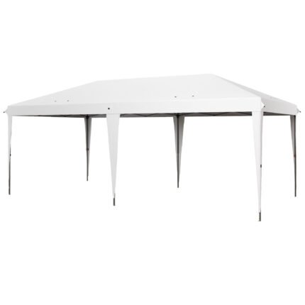 Pop-Up 10' x 19.2' Outdoor Gazebo Pop Up Canopy Party Tent with Carrying Bag, White