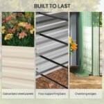Galvanized Steel Planter Box with Crop Cage and Shade Cloth, Raised Garden Bed for Flowers, Veggies and Herbs, Beige - Image 7