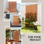 Decorative Privacy Fence Screen, Metal Outdoor Privacy Screen Climbing Plant Trellis with Stand, 78" H x 48" W, Brown - Image 6
