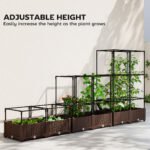 Raised Garden Bed with Trellis, 46.5" Tomato Cage with Crop Cage, Self Watering Planter Box with Drainage Holes, White - Image 5