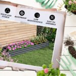 8x2x1ft Galvanized Raised Garden Bed Kit with Safety Edging for Flowers, Herbs and Vegetables, Dark Gray - Image 7
