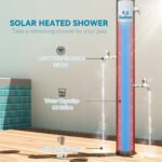 9.2 Gallon Slolar Heated Outdoor Shower with 2 Free-Rotating Shower Heads and Foot Showers for Poolside Beach Spa, 7.1ft - Image 4