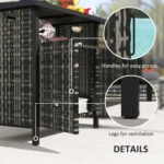Outdoor Pool Towel Storage Cabinet Organizer, Outdoor Bar Table with Shelf and Cabinet, Pool Towel Holder Pool Valet with Weather-Resistant PE Rattan and Steel Frame, Mixed-Gray - Image 6