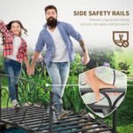 6' Metal Arch Backyard Garden Bridge, Safety Siderails, Arc Footbridge for Backyard Creek, Stream, Pond - Image 4