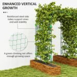 Garden Arch Trellis, 8 FT Tall Metal Plant Trellis Support with Climbing Net, Cucumber Trellis for Climbing Plants - Image 5