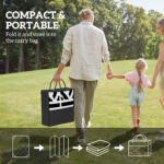 Reversible Outdoor Rug, Waterproof Plastic Straw with Carry Bag, 6' x 9', Black & White Geometric Wall - Image 4