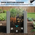 Raised Garden Bed Galvanized Planter Box Outdoor with Gloves for Gardening Vegetables, Flower, Herb, 1.4 x 1.4 x 1.5 ft, Gray - Image 5