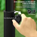 20lbs Half Round Patio Umbrella Base Outdoor Decorative Resin Parasol Stand Holder for Φ1.5", Φ1.9" Pole, for Lawn, Deck, Backyard, Garden - Image 6