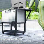 104 Quart Large Capacity Outdoor Cooler Cart, Patio Rolling Ice Chest with Bottle Opener Shelves Wheels, Gray - Image 7