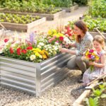 Galvanized Raised Garden Bed, Steel Outdoor Planters with Reinforced Rods, 71" x 36" x 23", Silver - Image 2