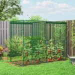 Walk-in Crop Cage, Plant Protectors from Animals with Roll Up Zippered Door, 7.9' x 3.9' x 6.1', Green - Image 2