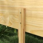Wooden Raised Garden Bed, Large Elevated Planter Box with Legs, Bed Liner and Drain Holes, 7.4' x 1.8' x 2.6', Natural - Image 8