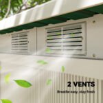 9' x 4' Metal Outdoor Storage Shed, Tool House with Double Lockable Doors for Backyard, Patio, Lawn, Garage, Dark Green - Image 8