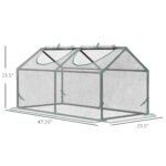 4' x 2' x 2' Portable Mini Greenhouse, Small Green House with PVC Cover, Roll-up Zippered Windows for Indoor, Outdoor Garden, Clear - Image 3