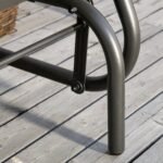 Outdoor Glider Chair, Steel Swing Chai with Curved Armrests for Porch, Garden, Poolside, Balcony, Black - Image 8