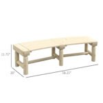 Wooden Garden Bench, Semicircular Round Outdoor Tree Bench, Wrap Around Park Bench for Yard, Patio, Deck, Lawn, Natural - Image 3