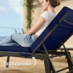 2-Piece Patio Chair Cushions with Backrests, Replacement Cushions for Outdoor Lounge Chair, Navy - Image 7