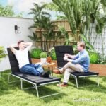 Foldable Chaise Lounge Cushion Set of 2, Outdoor Lounge Chair Cushion Set, UPF50+ 230gsm Olefin, 80" x 26" Black - Image 7
