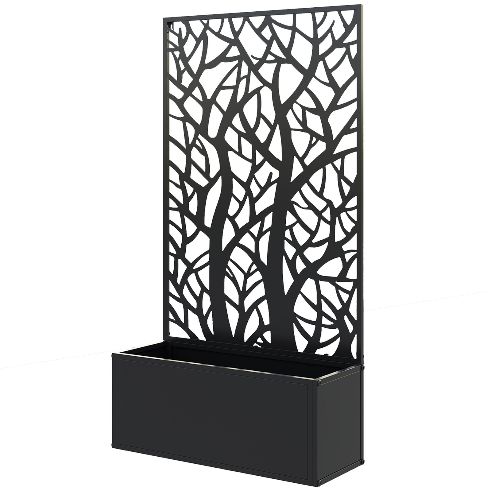 3Gde3e194931e8929.jpg Metal Garden Bed with Trellis for Climbing Plants, Freestanding or Wall Mounted Flower Bed for Garden, Patio, Balcony - Image 1
