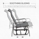Outdoor Patio Glider Rocker, Metal High-Back Chair for Outdoor Use - Gray - Image 4