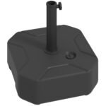 Square Patio Umbrella Base Holder, Heavy Duty Outdoor Umbrella Stand Base, Filled Up to 55lbs with Sand or 44lbs with Water for Garden, Poolside