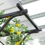 82'' Decorative Metal Garden Trellis Arch with Durable Steel Tubing & Elegant Scrollwork, Perfect for Weddings - Image 7