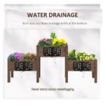 73" x 18" x 32" 3 Tier Raised Garden Bed w/ Three Elevated Planter Box for Vegetables, Herb and Flowers, Coffee - Image 4