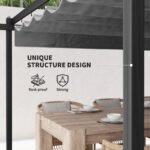 13' x 13' Aluminum Retractable Pergola Canopy, Outdoor Pergola for Garden, Patio, Backyard, Deck - Image 5