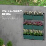 3-Tier Hanging Planter with 6 Pots for Indoor and Outdoor Use, Wall Planter, Self Draining & Wall Mounted, Green - Image 4