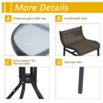 3 Piece Bar Height Outdoor Bistro Set for 2, Tan - Image 6