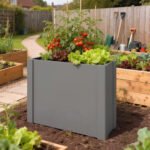 Raised Garden Bed Galvanized Planter Box Outdoor with Gloves for Gardening Vegetables, Flower, Herb, 2.6 x 1 x 2 ft, Gray - Image 2