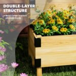 2 Tier Trellis Planter, Wooden Raised Garden Bed, Natural - Image 5