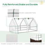 Portable Mini Greenhouse, Outdoor Garden with Large Zipper Doors and Water/UV PE Cover, 5.9' x 3' x 3', White - Image 5
