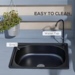 Wooden Potting Bench with Storage, Sink, Water Tap for Backyard, Patio, Balcony, Gray - Image 4