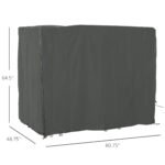 Outdoor Patio Hammock Porch Swing Cover with UV, Water, & Dust Fighting Material, 81" x 49" x 65", Gray - Image 3