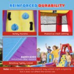 Inflatable Water Slide 6 in 1 with 480W Blower, Bounce House with Climbing Wall, Splashing Pool, Basketball Hoop - Image 5
