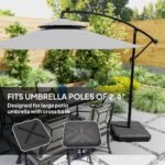 Square Patio Umbrella Base, Cantilever Offset Umbrella Base Heavy Duty Outdoor Umbrella Stand Base, Filled Up to 143lbs with Stand or 130lbs with Water for Garden Poolside - Image 4