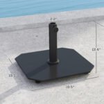 Square Patio Umbrella Base, 41 lbs Metal Umbrella Stand Base with Adjustable Foot Pads, Heavy Duty Patio Umbrella Holder for 1.3"/1.5"/1.9" Umbrella Poles for Outdoor, Lawn, Poolside - Image 3