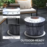 Smokeless Fire Pit, Portable Camping Bonfire Stove with Mat for Backyard, Patio, Picnic, Magnesium Oxide, Black - Image 5