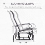 Gliding Lounger Chair, Single Rocker with Lightweight Metal & Mesh Construction, White - Image 4